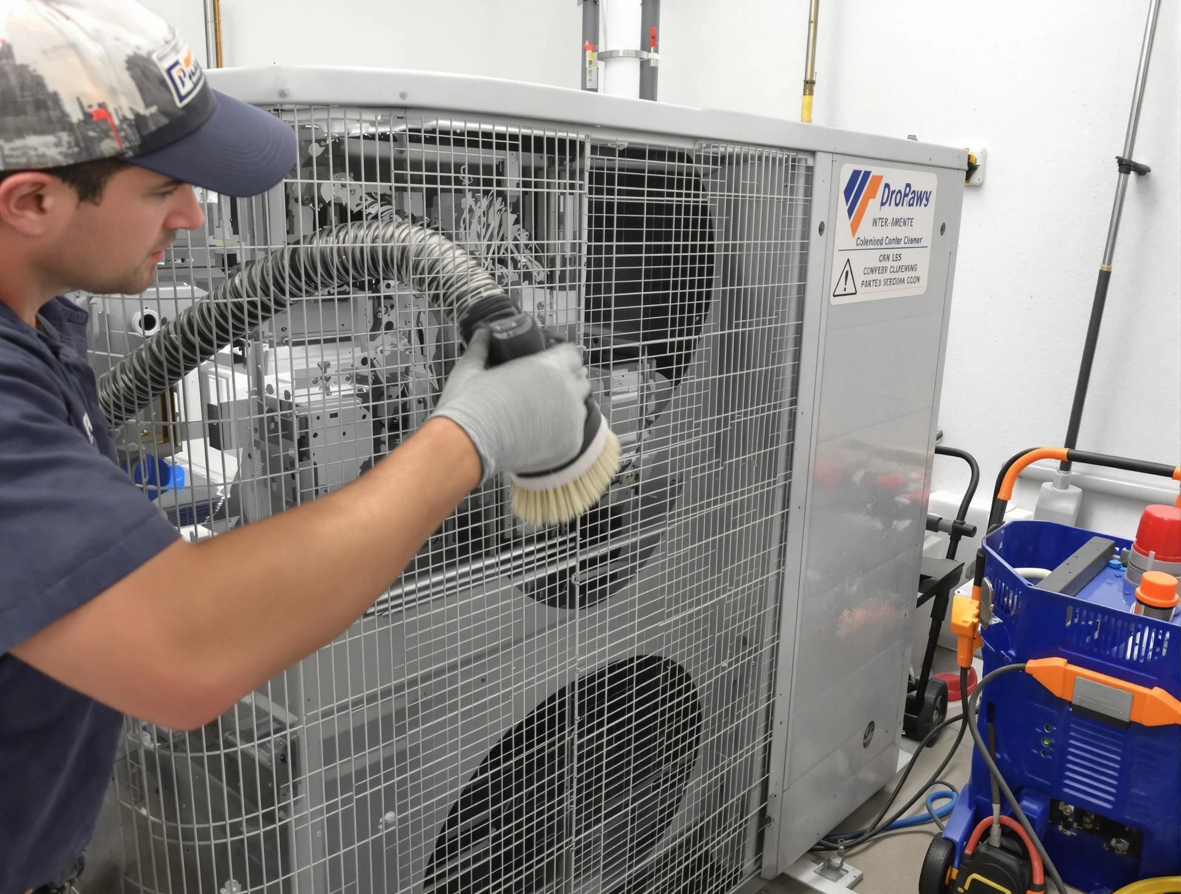 Cumberland Air Duct Cleaning specialist performing precision AC coil cleaning for improved system performance in Cumberland