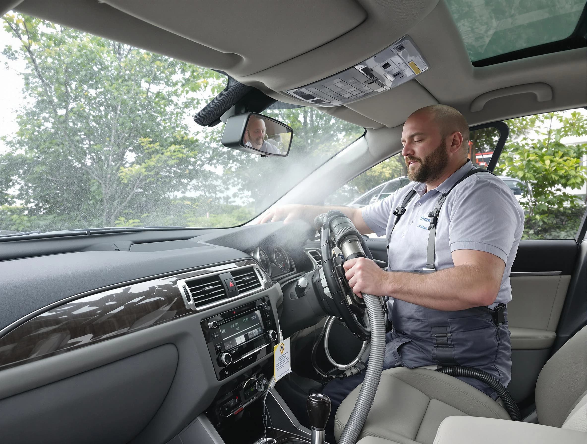 Cumberland Air Duct Cleaning specialist performing professional car duct cleaning in Cumberland