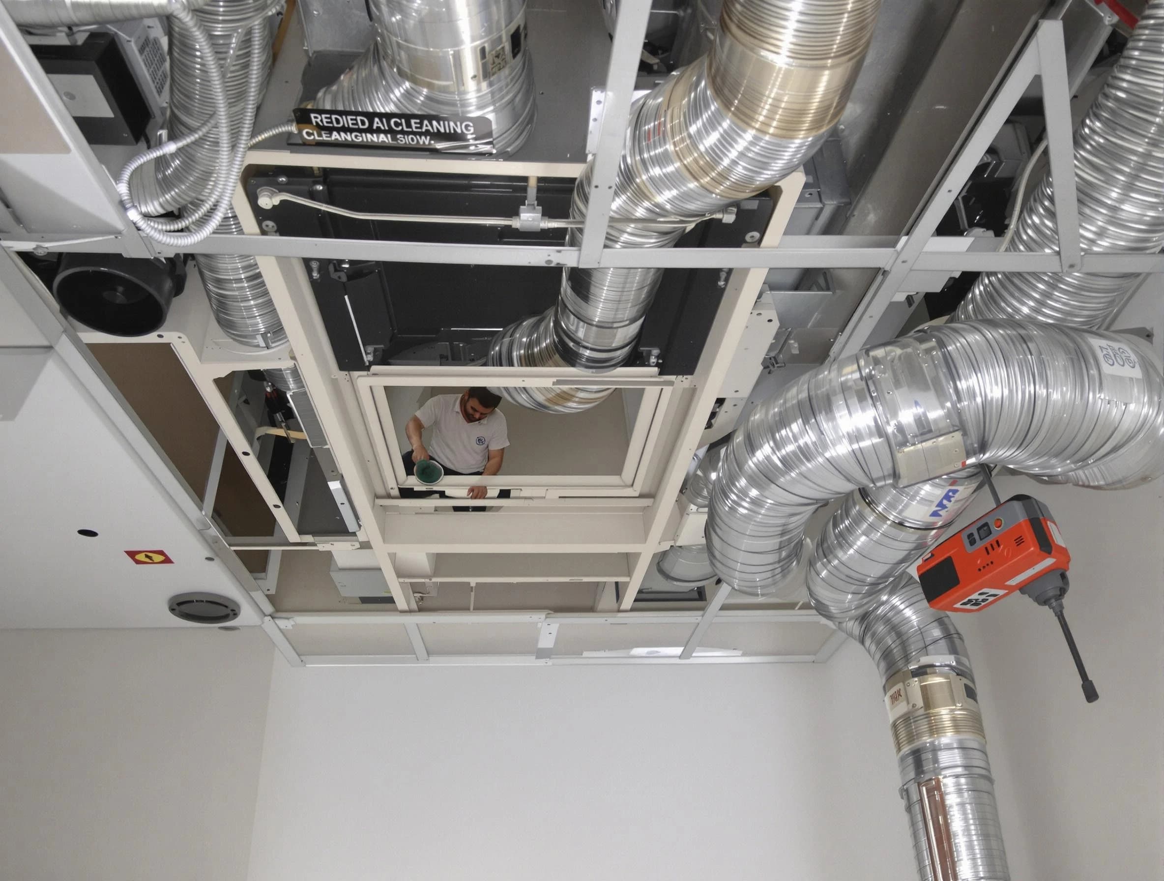 Cumberland Air Duct Cleaning technician performing detailed central duct system cleaning in Cumberland