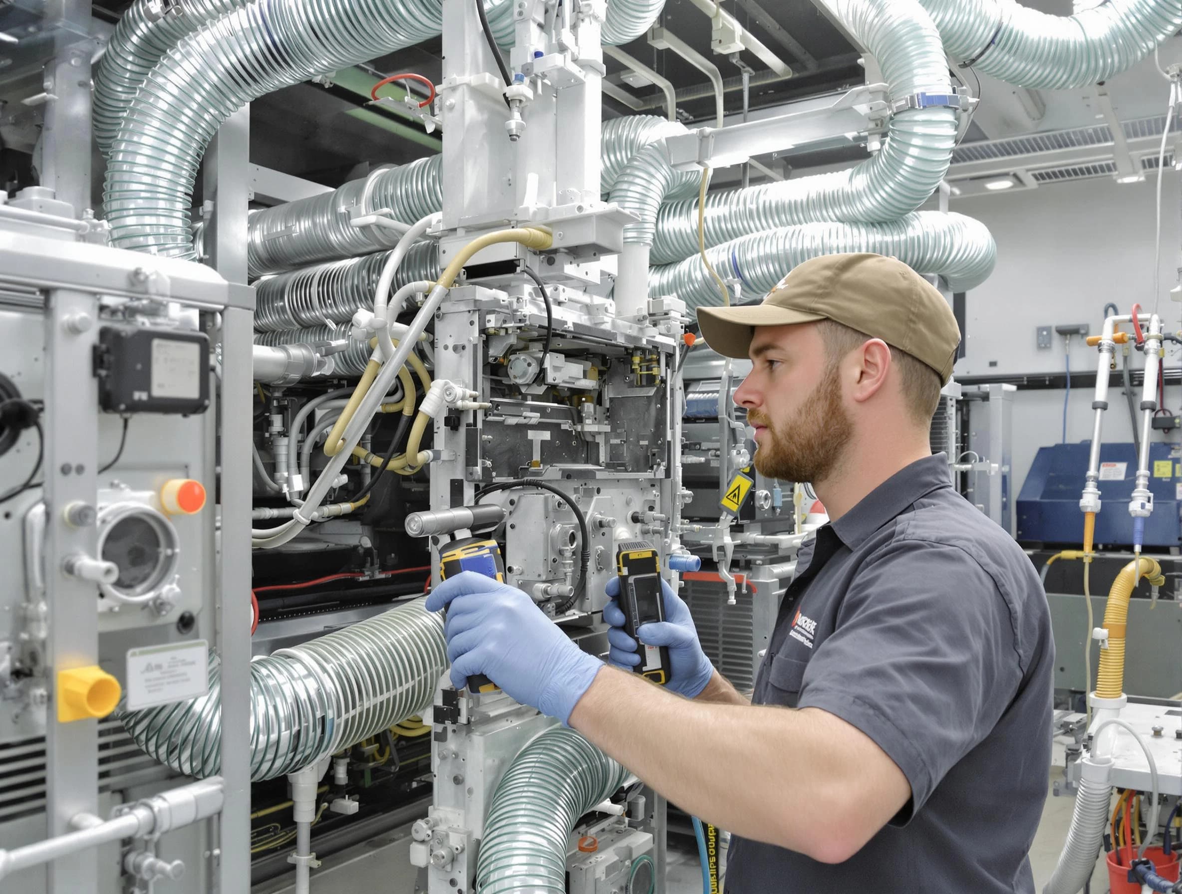 Cumberland Air Duct Cleaning technician performing precision commercial coil cleaning at a business facility in Cumberland