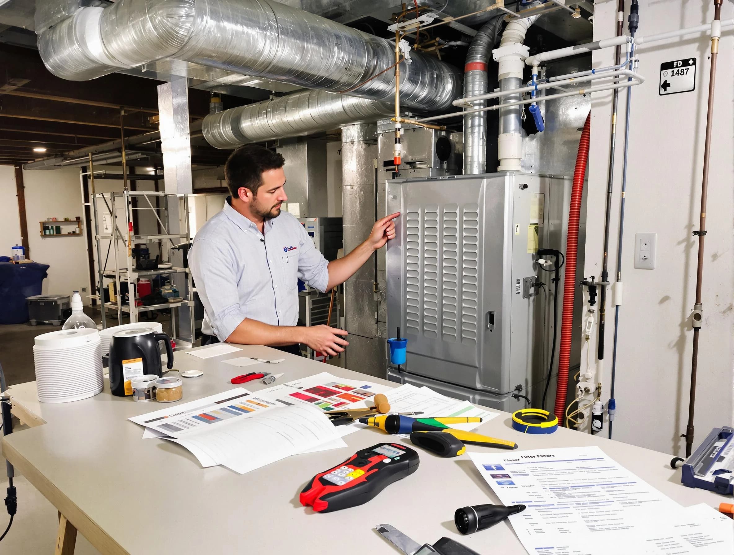 Cumberland Air Duct Cleaning inspector conducting detailed filter system evaluation using professional diagnostic tools in Cumberland