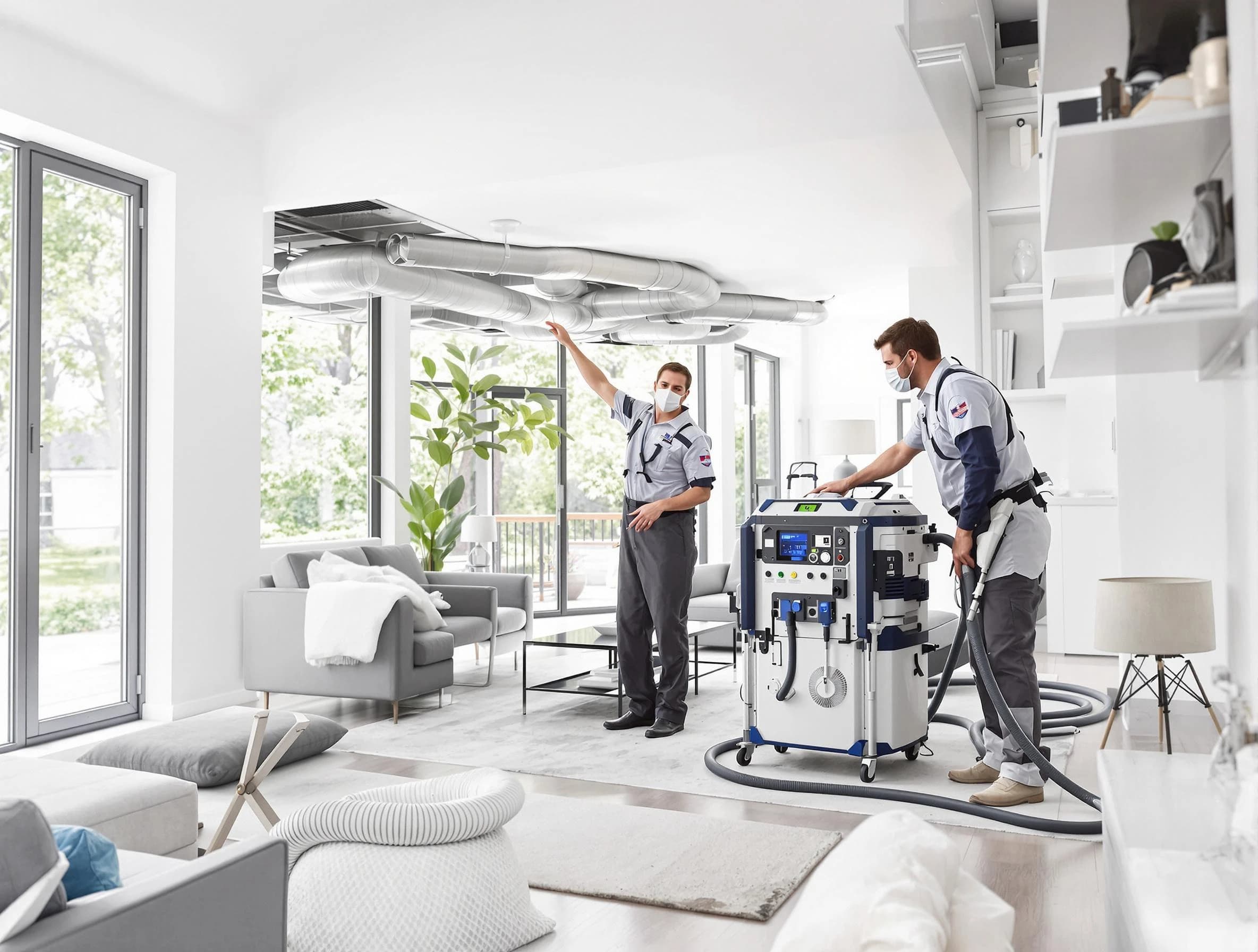 Cumberland Air Duct Cleaning professional conducting pure air duct cleaning with state-of-the-art equipment in Cumberland