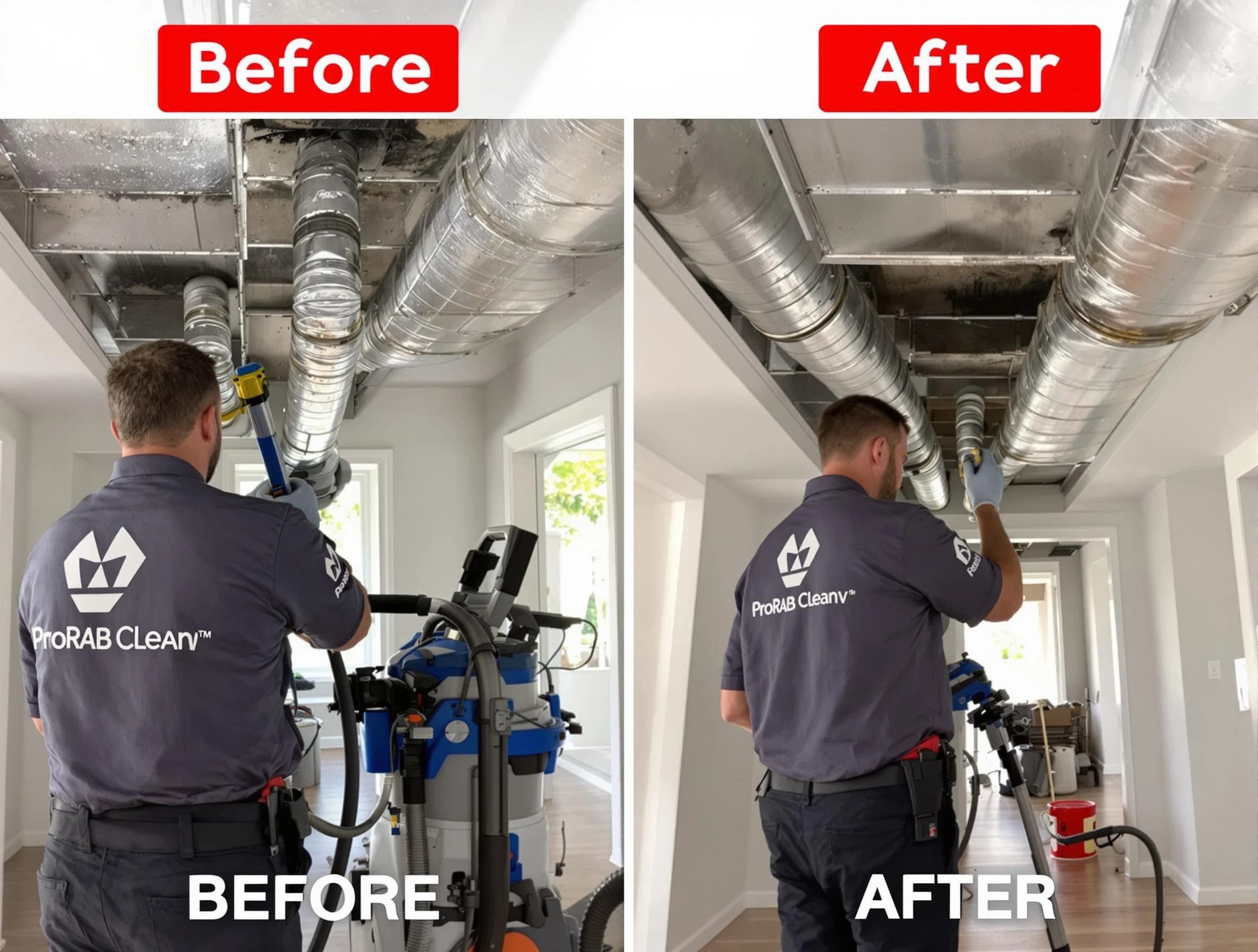Cumberland Air Duct Cleaning expert performing thorough residential duct cleaning in a Cumberland home