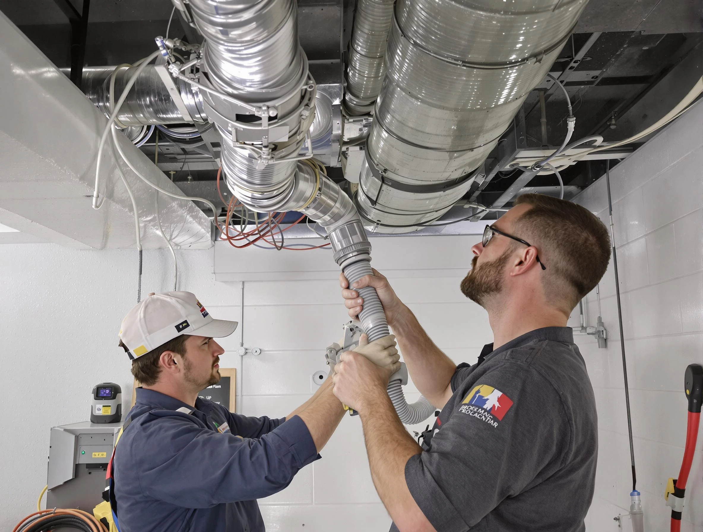Cumberland Air Duct Cleaning technician performing thorough AC duct cleaning in Cumberland