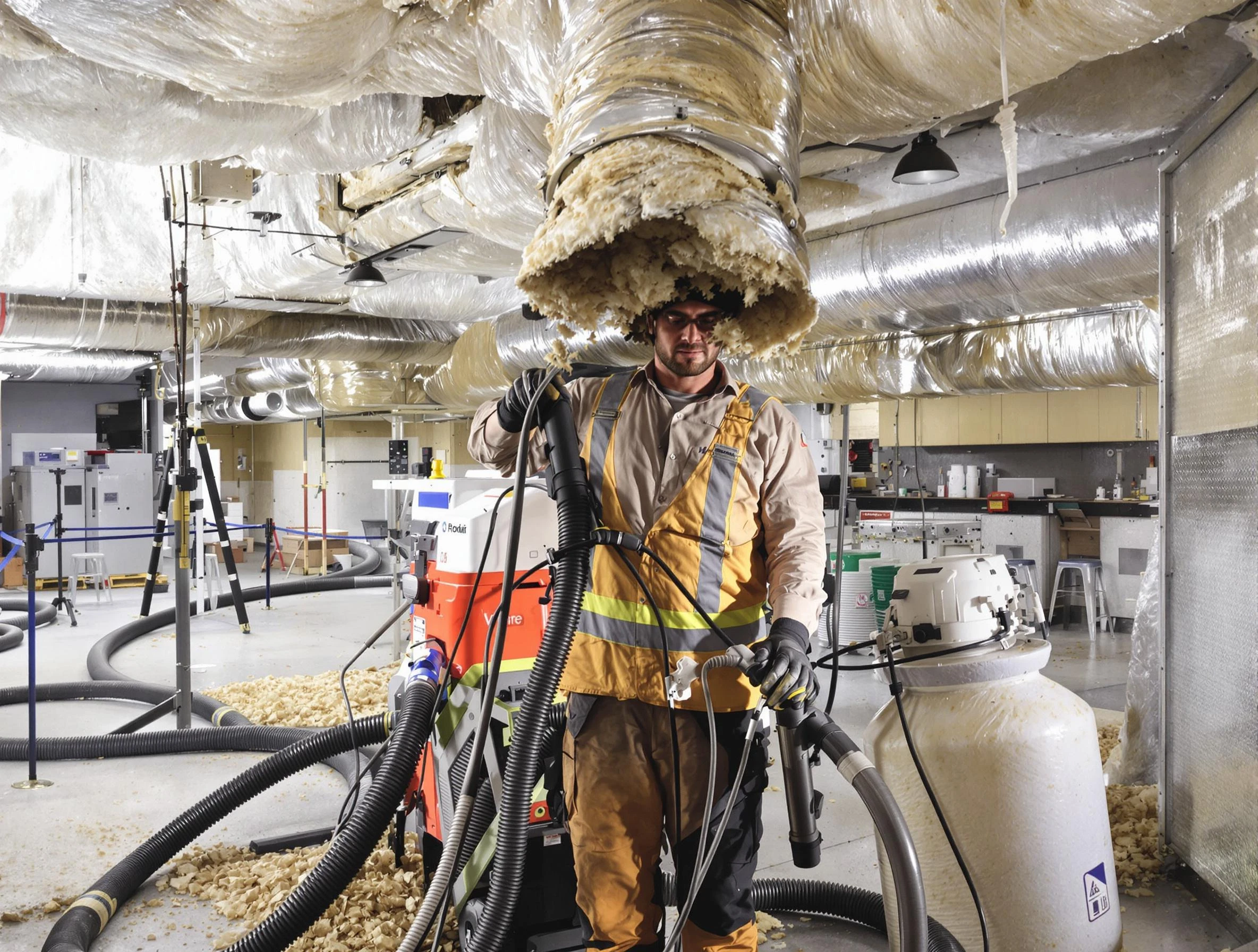 Professional vacuum insulation removal by Cumberland Air Duct Cleaning expert in Cumberland